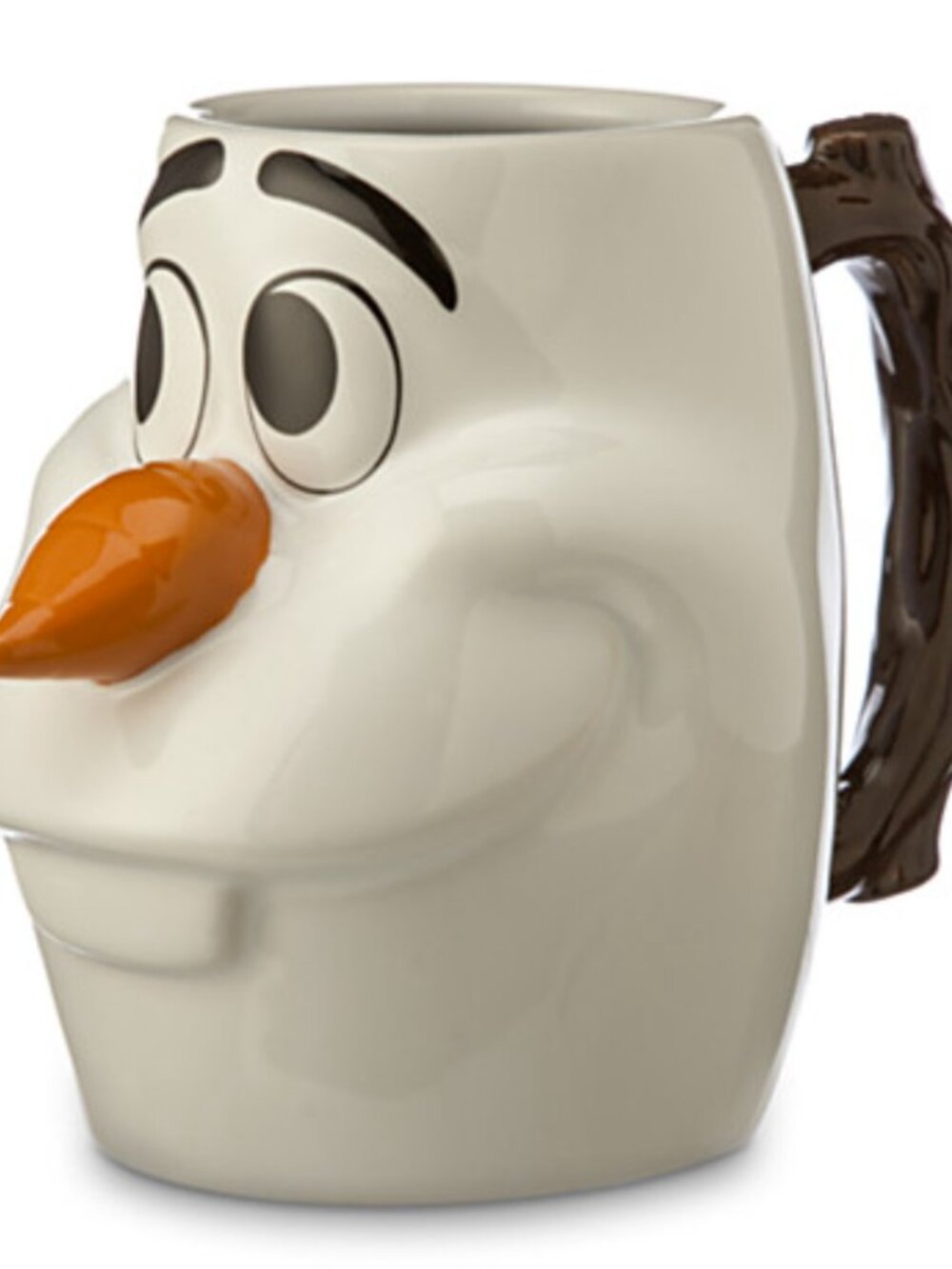 DISNEY Frozen Olaf Snowman Coffee Mug, White w/ Brown Handle Ceramic